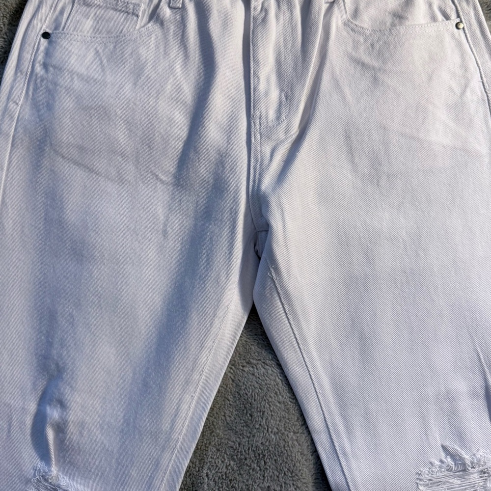 Manfinity White Distressed Ripped Jeans Size 34 - Picture 2 of 7